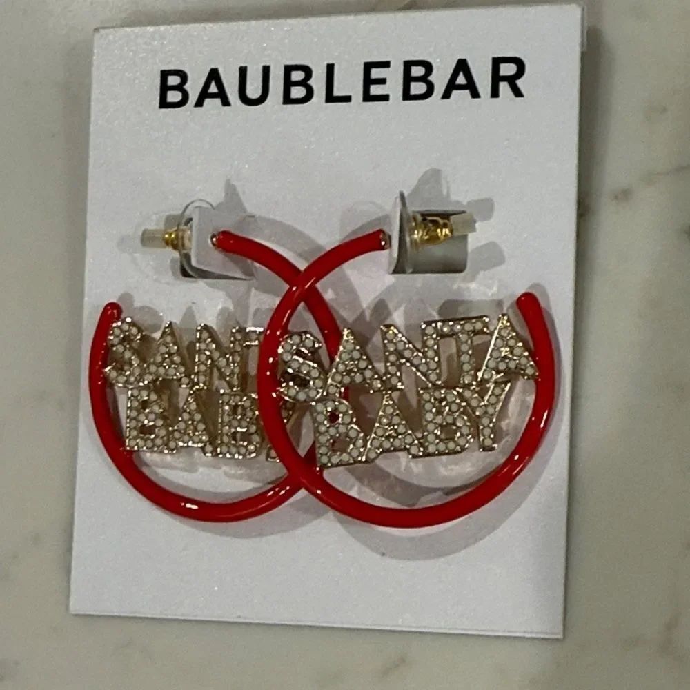 BaubleBar Festive Red and Gold Earrings